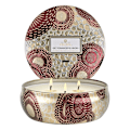 Pikkukuva 2 / 5: Voluspa 3-Wick Candle Decorative Tin Gilt Pomander & Hinoki 340g Blue