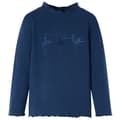 T-shirt med långa ärmar för barn marinblå 128