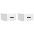 Väggmonterat Sängbord med låda 2 pcs Vit 34,5 x 33 x 20 cm