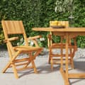 Hopfällbara trädgårdsstolar 2 st 55x61x90 cm massiv teak