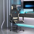 Gamingstol svart och gräddvit tyg