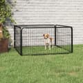 Hundbur 4 paneler svart 100 x 50 cm pulverlackerat stål