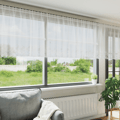 Spetsgardin med gardiner Blommor Vit 100 x 500 cm Polyester