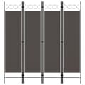 Rumsavdelare 4 paneler antracit 160x180 cm