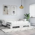 Dagbädd utdragbar vit 90x200 cm konstläder