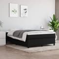 Boxspring-sängram svart 140x200 cm tyg