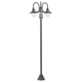 Lyktstolpe för trädgård E27 220 cm aluminium 3 lyktor brons