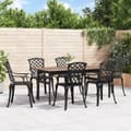 Caféstolar 6 st gjuten aluminium svart