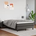 Boxspring-sängram grå 120x200 cm konstläder