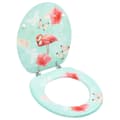 Toalettsits med lock MDF flamingo