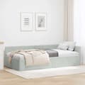 Hörn Sängram med huvudgavel Ljusgrå 80 cm x 200 cm Sammet