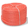 Tvinnat rep i polypropylen 10 mm 250 m orange