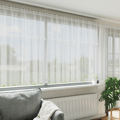 Spetsgardin med gardiner Blommor Vit 180 x 500 cm Polyester