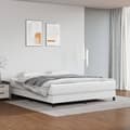 Boxspring-sängram vit 180x200 cm konstläder