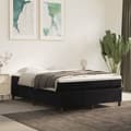 Boxspring-sängram svart 140x190 cm sammet