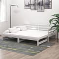 Dagbädd utdragbar vit massiv furu 2x(90x200) cm