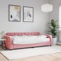 Dagbädd med madrass rosa 90x200 cm sammet