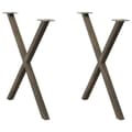 Matbordsben X-formade 2 st naturstål 70x(72-73) cm stål
