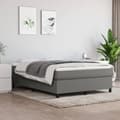 Boxspring-sängram mörkgrå 140x190 cm tyg