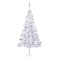 Belyst plastgran med kulor 240 cm vit