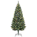 Belyst plastgran med kottar 180 cm