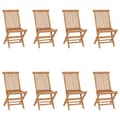 Hopfällbara trädgårdsstolar 8 st massiv teak
