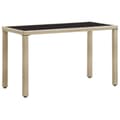 Trädgårdsbord beige 123x60x74 cm konstrotting