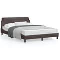 Bed Frame "Dover" Dark Brown 140x200 cm Fabric