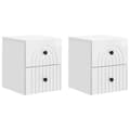 Väggmonterat Sängbord 2 pcs Vit högglans 33 x 34,5 x 40 cm