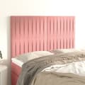 Sänggavel rosa 144x5x118/128 cm sammet