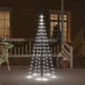 Julgran på flaggstång kallvit 108 LEDs 180 cm