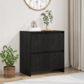 Sideboard Svart Ek 70 x 41 x 75 cm Konstruerat trä