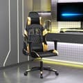 Gamingstol svart och guld konstläder