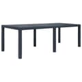 Trädgårdsbord 220x90x72 cm konstrotting antracit