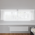 Spetsgardin med gardiner Blommor Vit 120 x 300 cm Polyester
