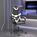 Gamingstol svart och vit konstläder