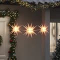 Stjärnor med LED-belysning 3 st vikbar vit