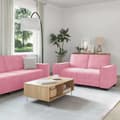 Soffgrupp med dynor 2 delar rosa sammet