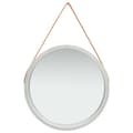 Väggspegel med rem 60 cm silver