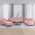 Soffgrupp 4 delar rosa sammet