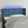 Sänggavel LED mörkblå 83x16x78/88 cm sammet
