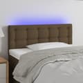 Sänggavel LED mörkbrun 90x5x78/88 cm tyg