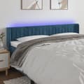 Sänggavel LED mörkblå 163x16x78/88 cm sammet