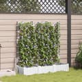 Trädgårdsplanterare 3 pcs Vit 120 x 40 x 125,5 cm Plast