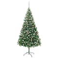 Belyst plastgran med kulor 210 cm 910 grenar