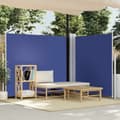 Infällbar sidomarkis blå 160x600 cm