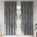 Sammetsgardiner med gardiner 2 pcs Grå 225 x 140 cm Sammet