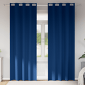 Mörkläggningsgardiner med Ringar 2 pcs Mörkblå 245 x 140 cm