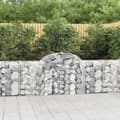 Gabioner bågformade 4 st 200x30x80/100 cm galvaniserat järn