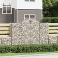 Gabioner bågformade 5 st 200x30x140/160 cm galvaniserat järn